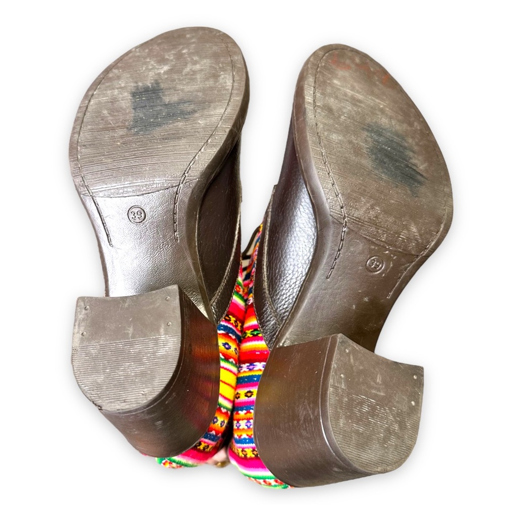 Killasumaq Mister Stenholm Dark Brown Leather Booties Serape Fabric Size EU 39 - Picture 11 of 17